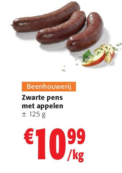 Zwarte pens met appelen