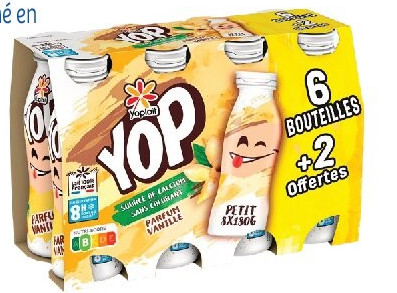 P’tit Yop vanille 6 x 180 g + 2 offertes