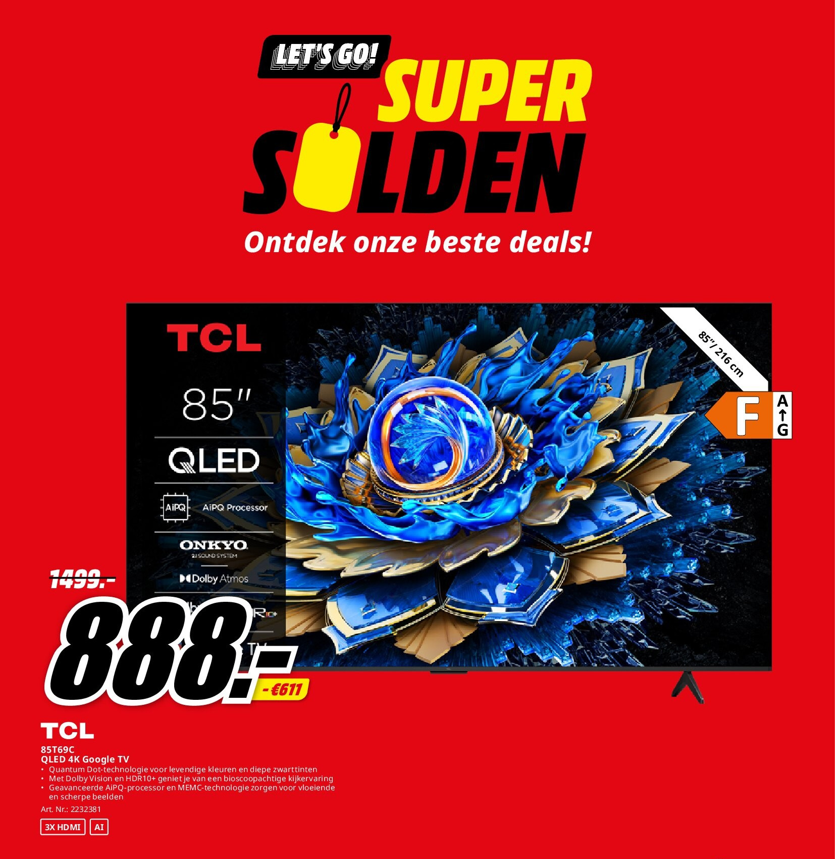 TCL 85T69C QLED 4K Google TV