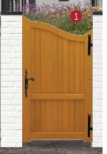 HOUTEN DRAAI POORT MERANTI GESLOTEN ENKEL
