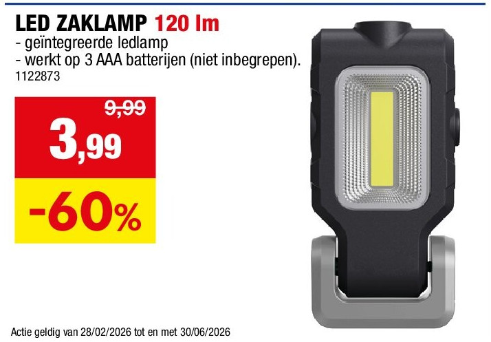 LED ZAKLAMP 120 lm