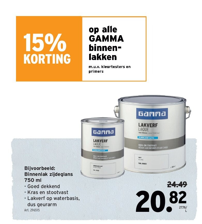 Binnenlak zijdeglans 750 ml