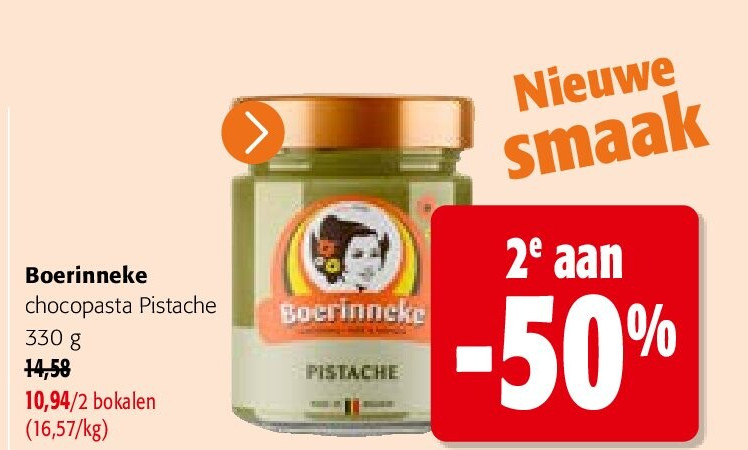 Boerinneke chocopasta Pistache 330 g