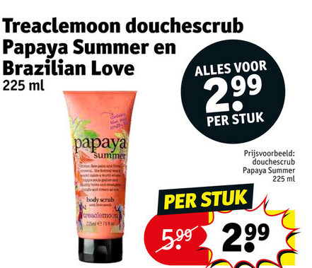 Treaclemoon douchescrub Papaya Summer en Brazilian Love
