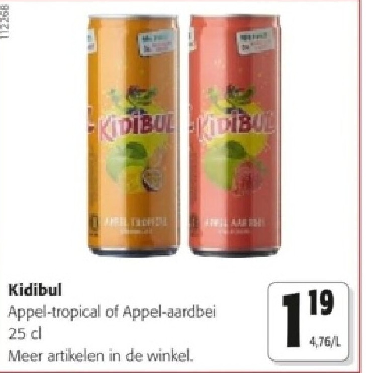 Kidibul Appel-tropical of Appel-aardbei 25 cl
