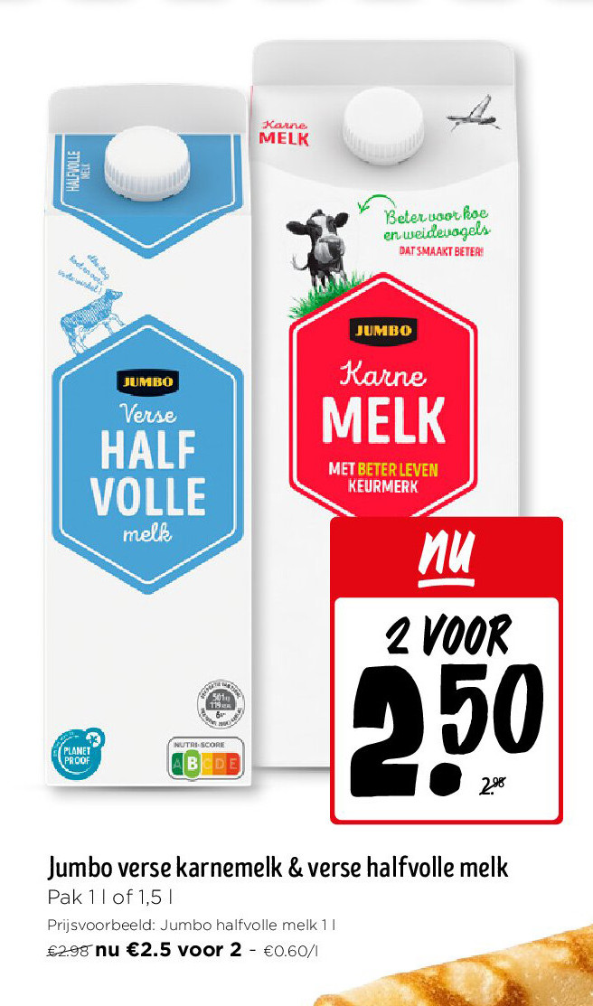 Jumbo verse karnemelk & verse halfvolle melk