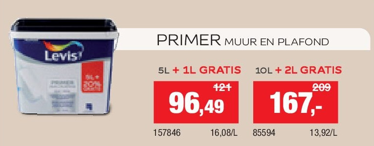 PRIMER MUUR EN PLAFOND 5L + 1L GRATIS
