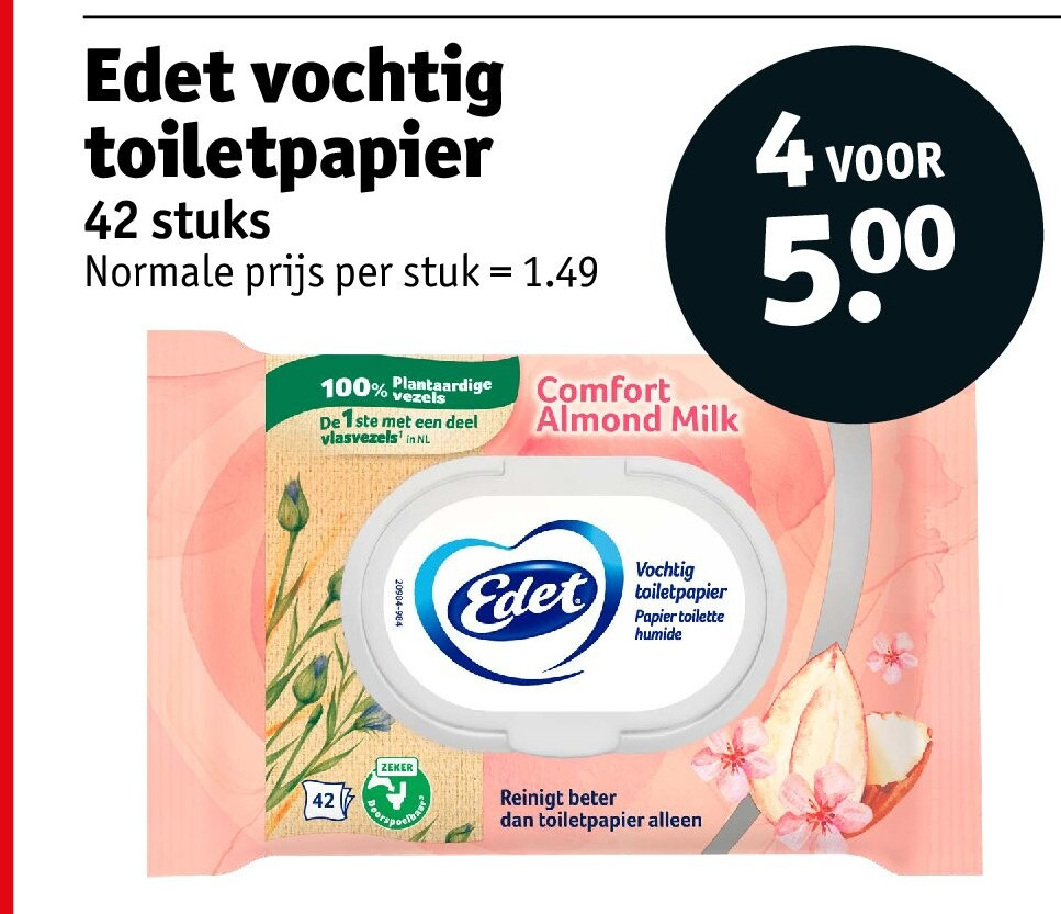 Edet vochtig toiletpapier