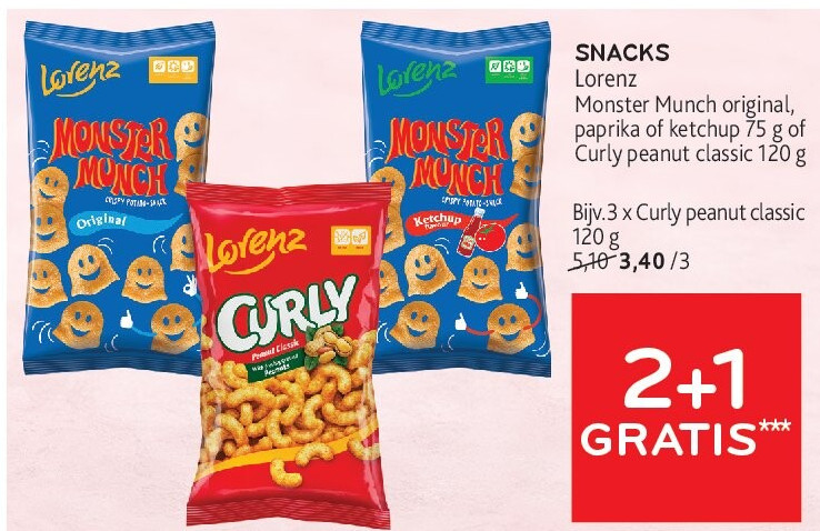 SNACKS Curly peanut classic 120 g