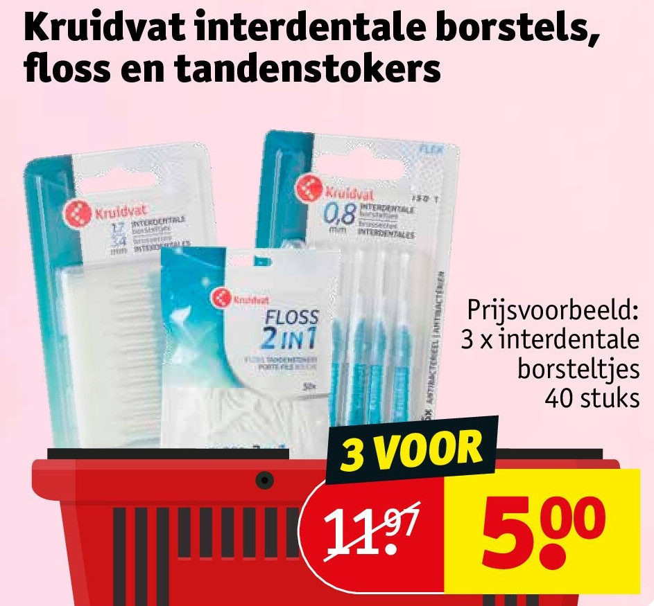 Kruidvat interdentale borstels, floss en tandenstokers