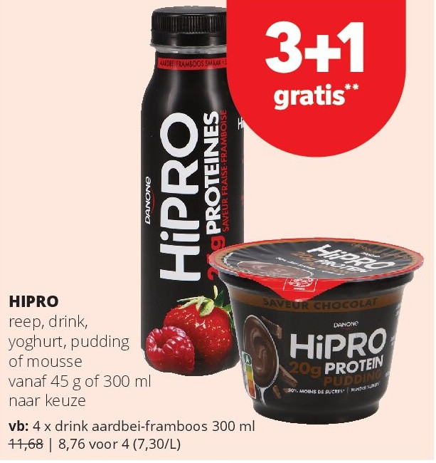 HIPRO drink aardbei-framboos 300 ml