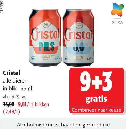 Cristal alle bieren in blik 33 cl