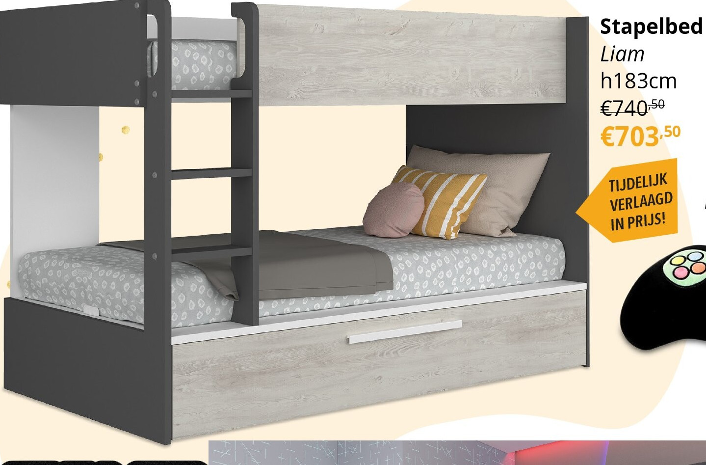 Stapelbed Liam h183cm