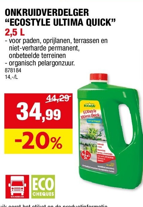 ONKRUIDVERDELGER “ECOSTYLE ULTIMA QUICK” 2,5 L