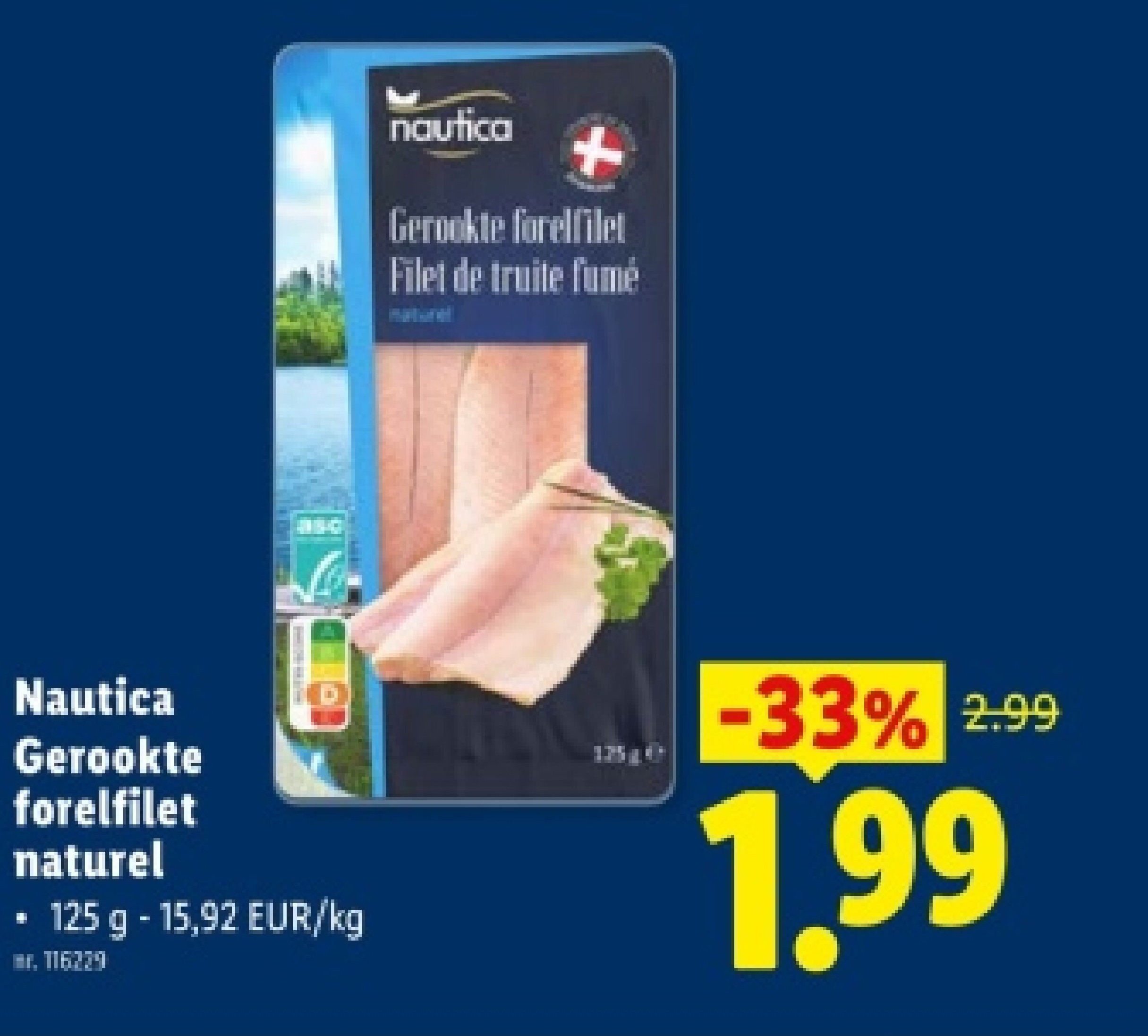 Gerookte forelfilet naturel