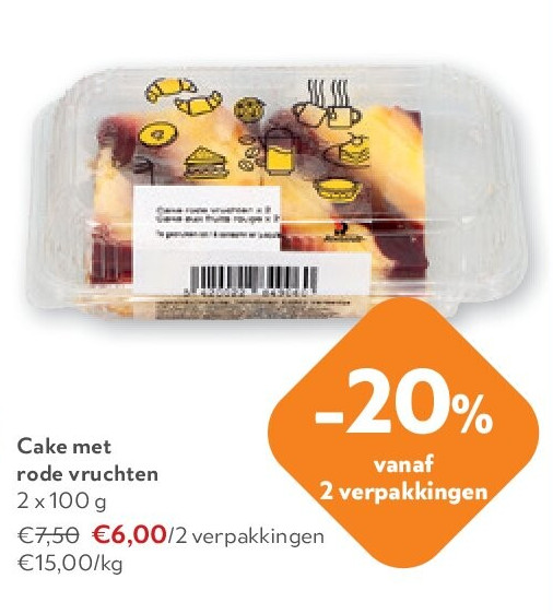 Cake met rode vruchten 2 x 100 g