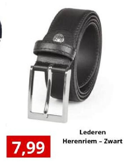 Lederen Herenriem - Zwart