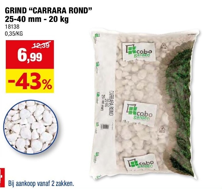 GRIND “CARRARA ROND” 25-40 mm - 20 kg