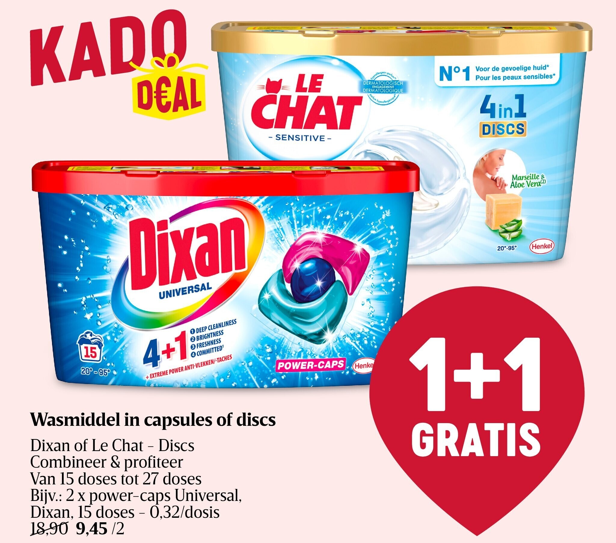 Wasmiddel in capsules of discs