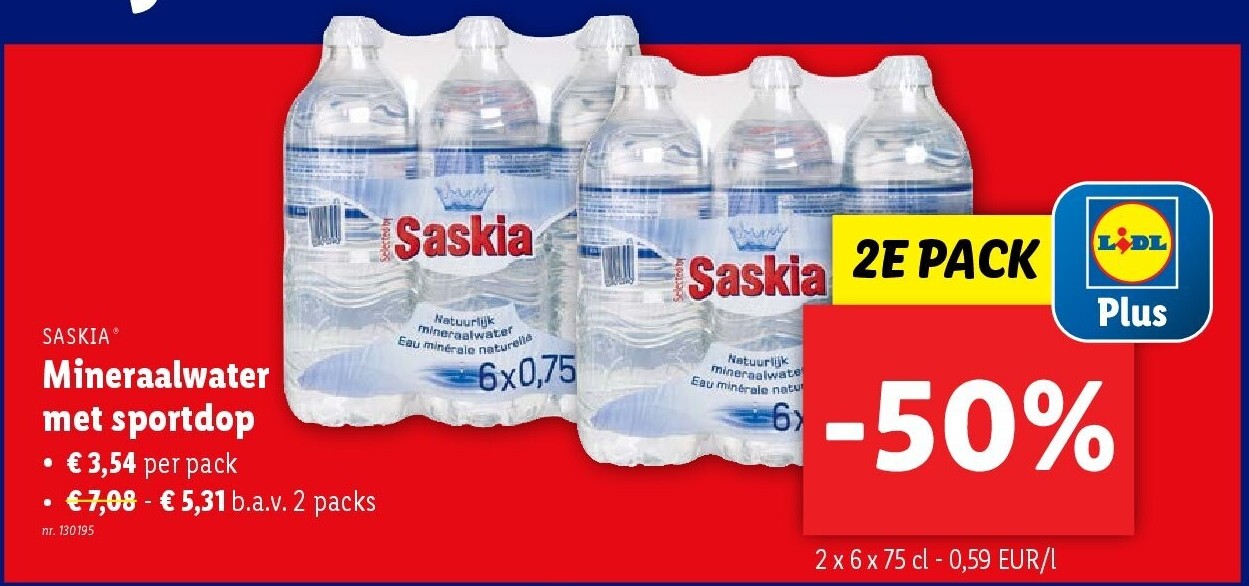 Mineraalwater met sportdop