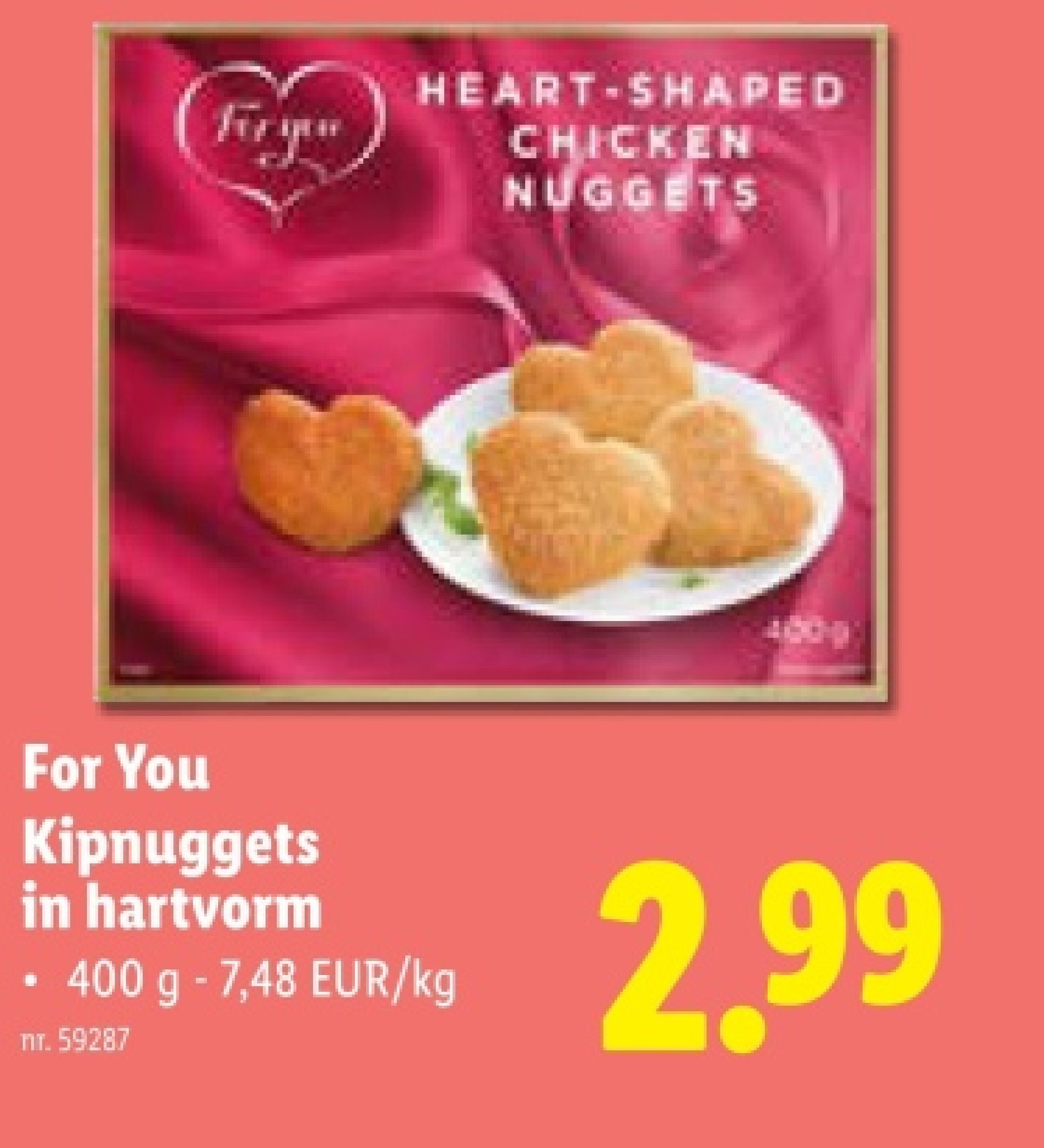 Kipnuggets in hartvorm