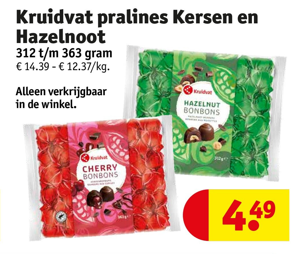 Kruidvat pralines Kersen en Hazelnoot