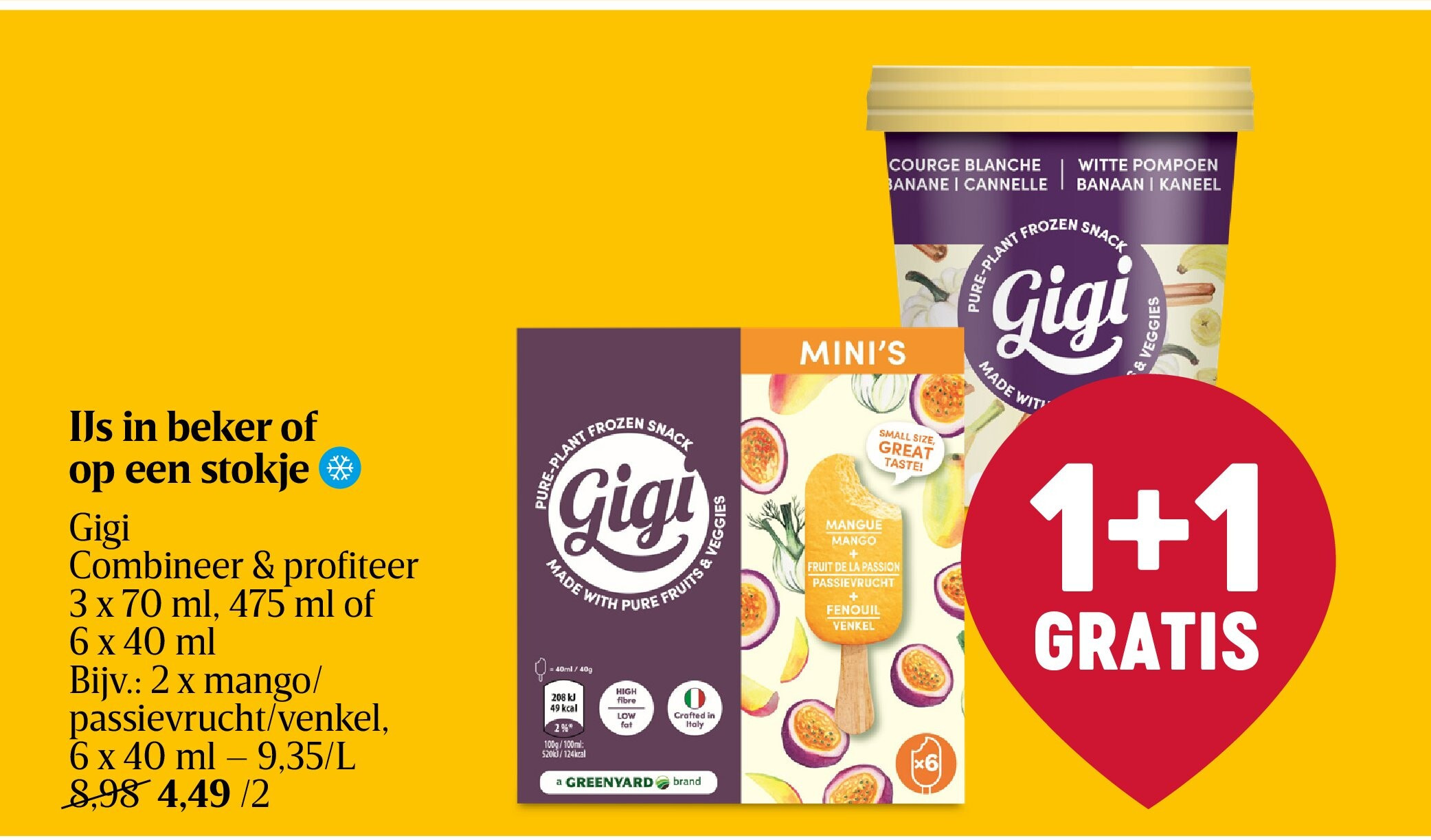 IJs in beker of op een stokje