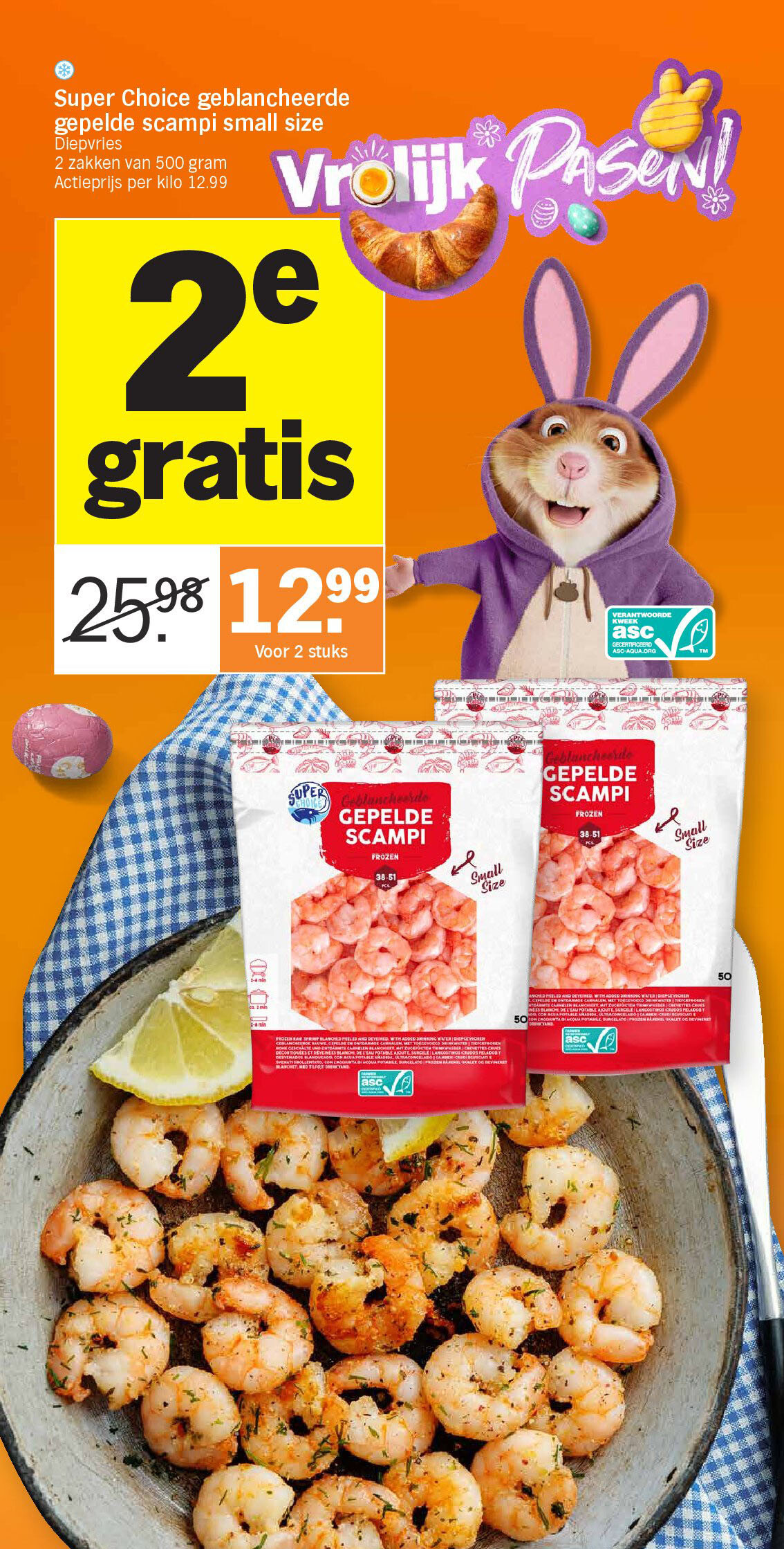 Super Choice geblancheerde gepelde scampi small size