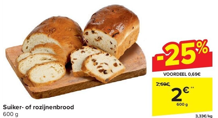 Suiker- of rozijnenbrood