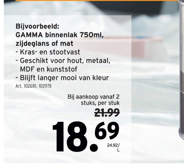 GAMMA binnenlak 750ml, zijdeglans of mat