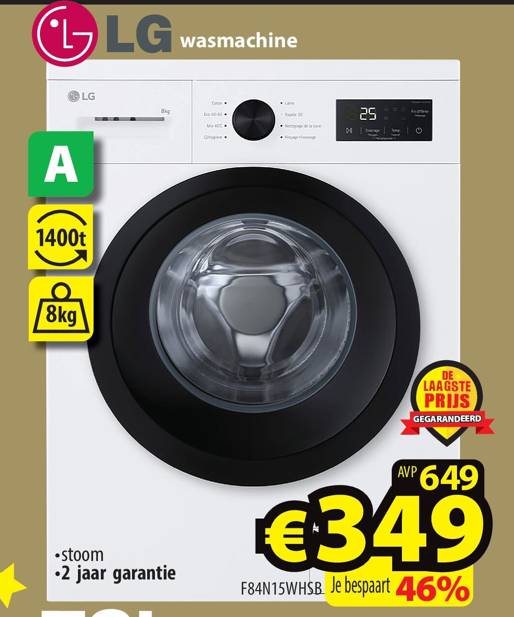 LG wasmachine F84N15WHSB
