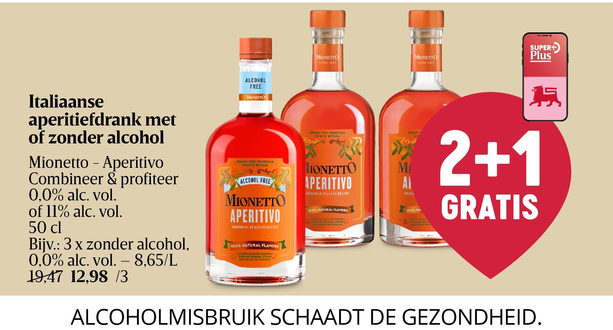 Italiaanse aperitiefdrank met of zonder alcohol