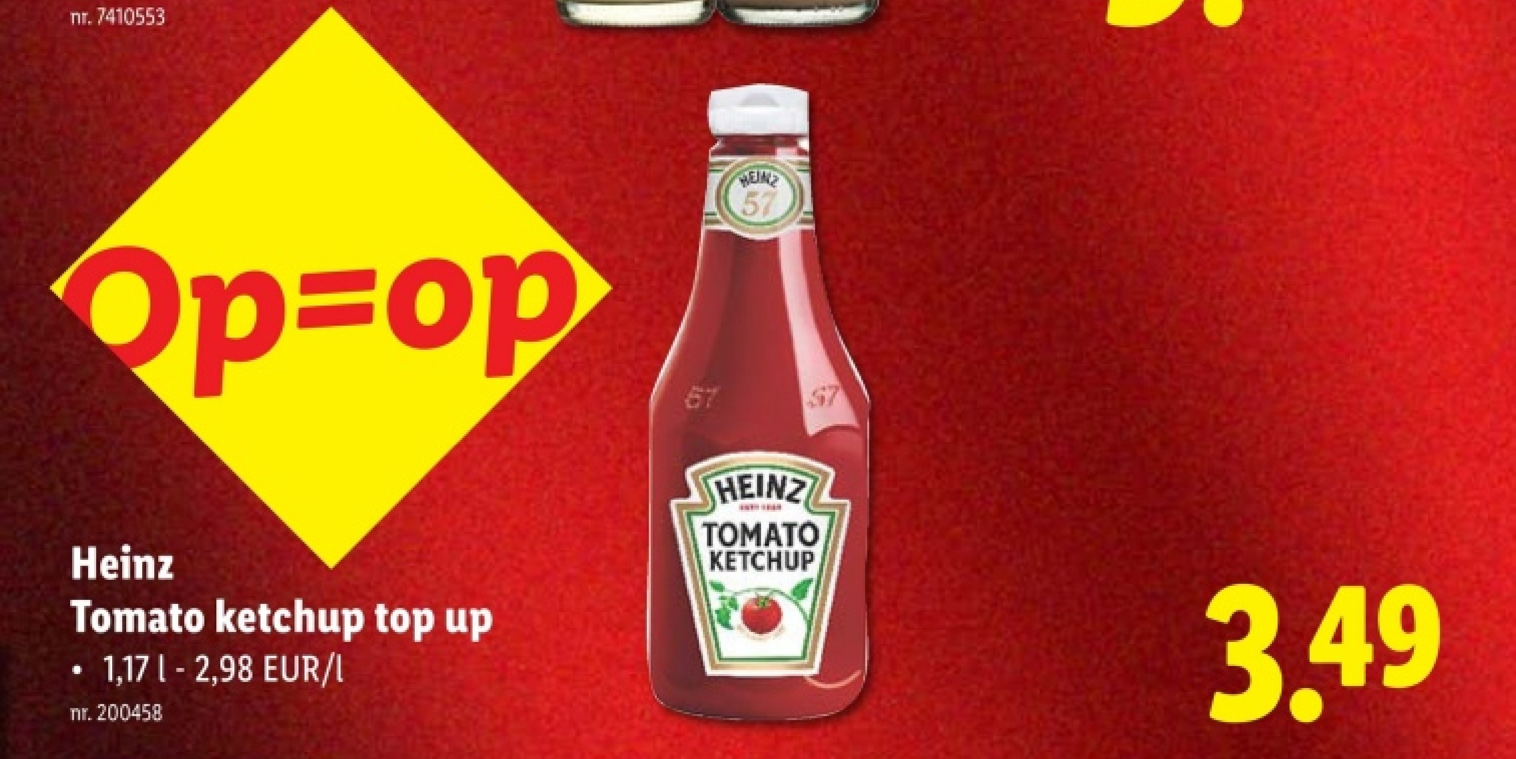 Tomato ketchup top up