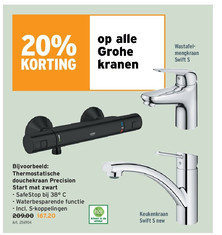 Thermostatische douchekraan Precision Start mat zwart