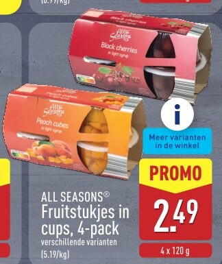 Fruitstukjes in cups, 4-pack