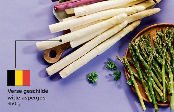 Verse geschilde witte asperges