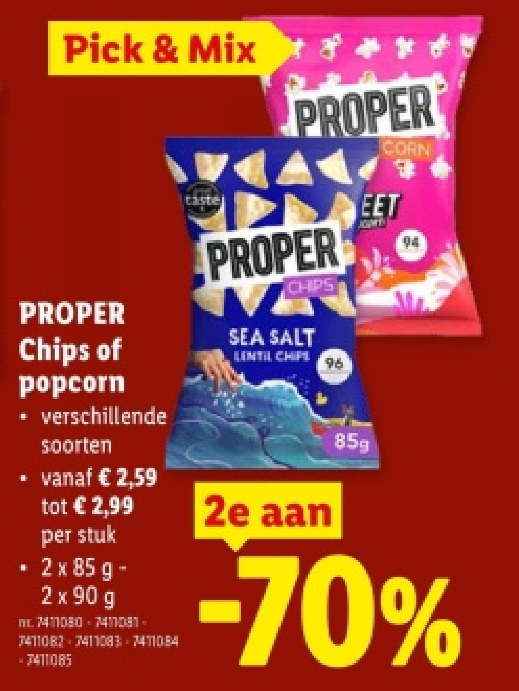 Chips of popcorn