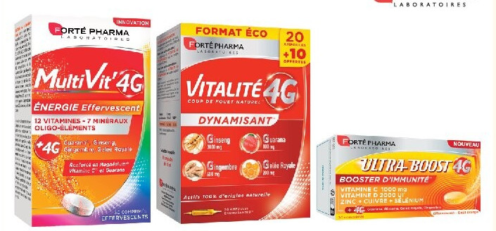 Gammes Vitalité 4G, Immuvit 4G, Multivit 4G et Ultraboost 4G