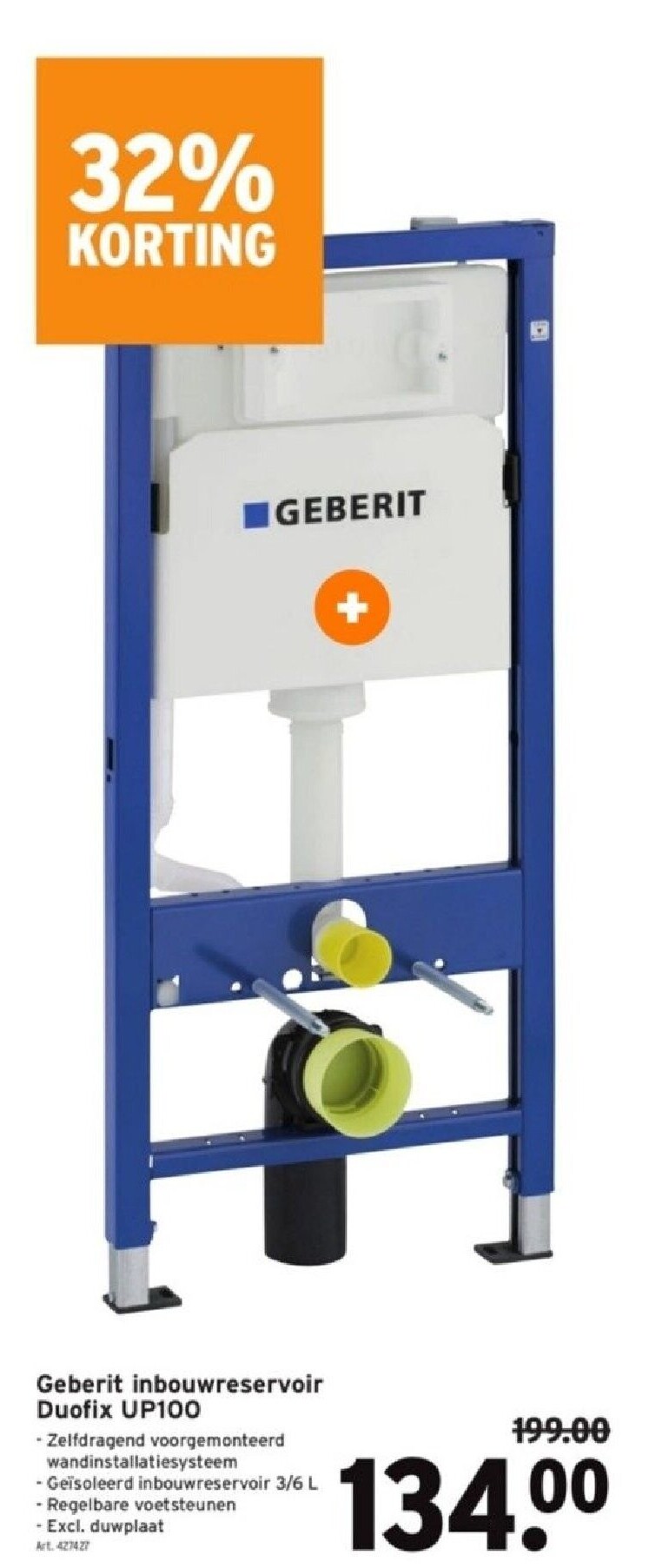 Geberit inbouwreservoir Duofix UP100
