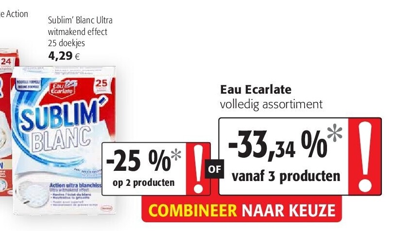 Eau Ecarlate Sublim' Blanc Ultra witmakend effect 25 doekjes