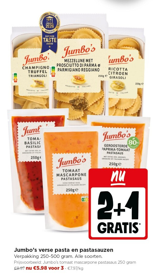 Jumbo’s verse pasta en pastasauzen