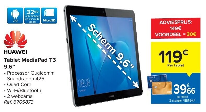 Tablet MediaPad T3 9.6”
