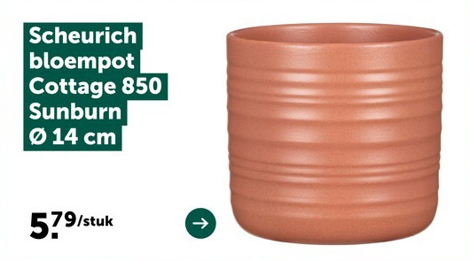 Scheurich bloempot Cottage 850 Sunburn Ø14 cm