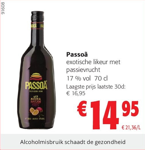 Passoã exotische likeur met passievrucht 17 % vol 70 cl