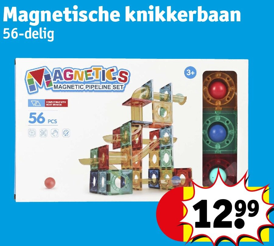 Magnetische knikkerbaan 56-delig