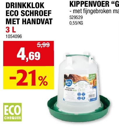DRINKKLOK ECO SCHROEF MET HANDVAT 3 L