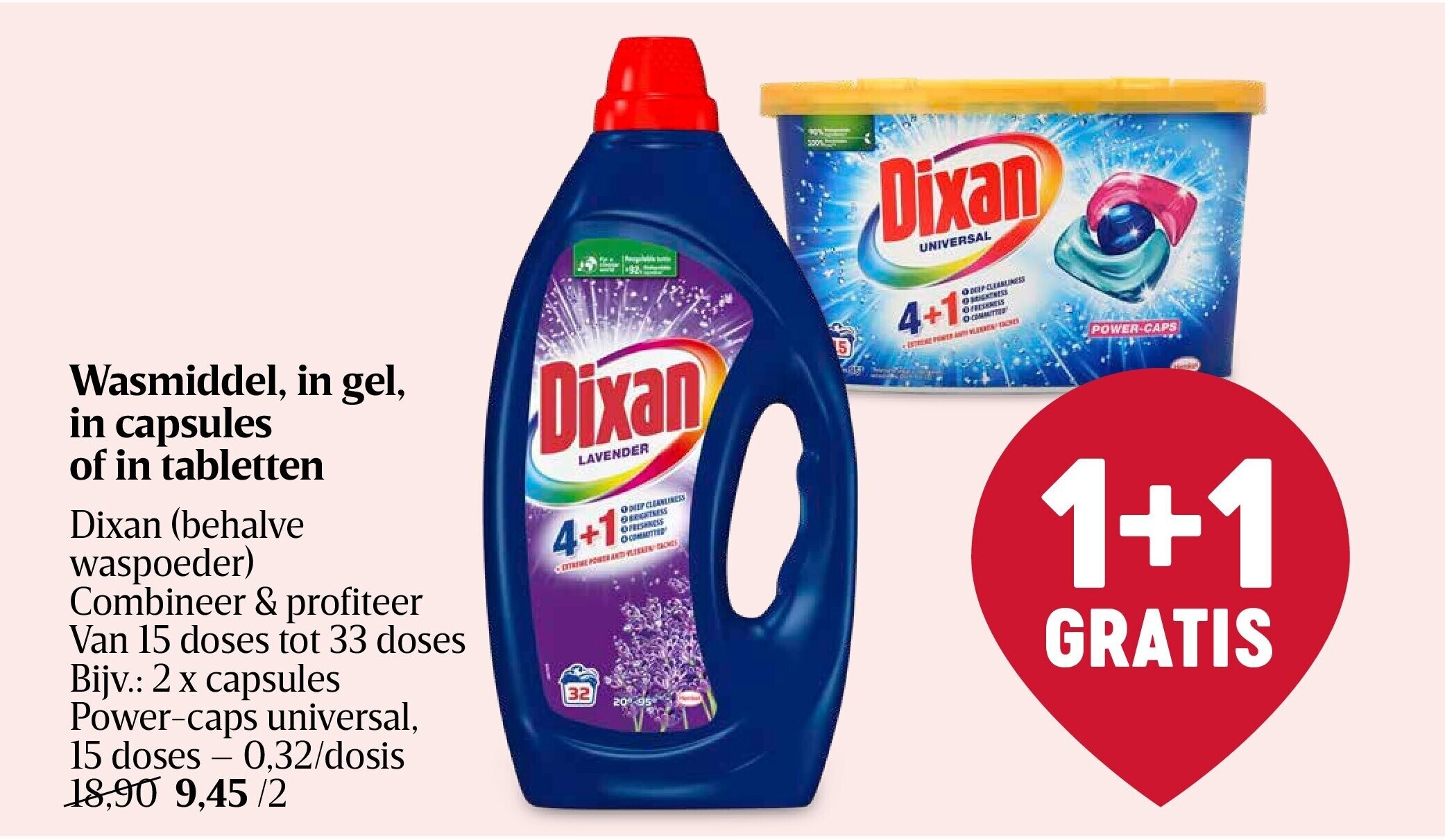 Wasmiddel, in gel, in capsules of in tabletten