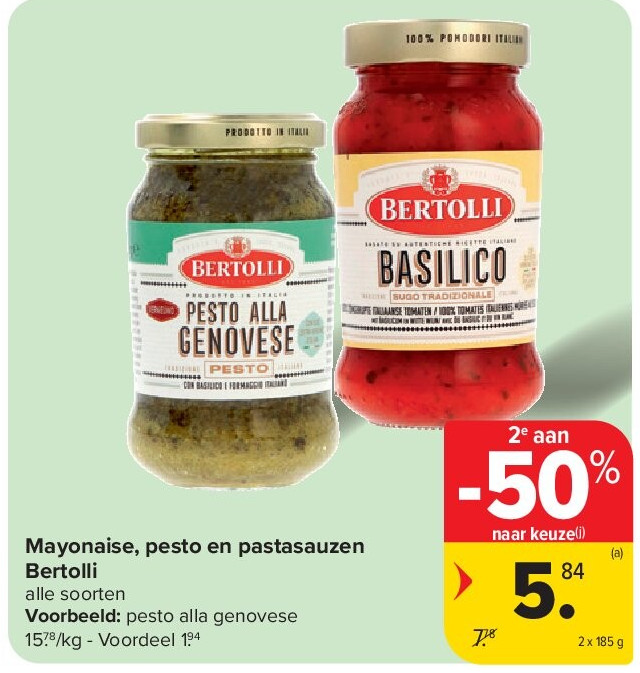 Mayonaise, pesto en pastasauzen Bertolli