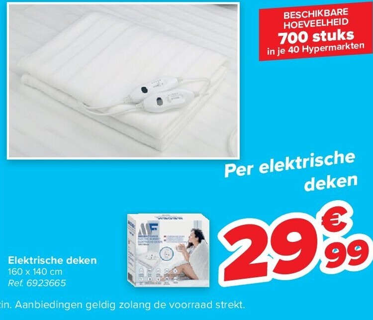 Elektrische deken 160 x 140 cm