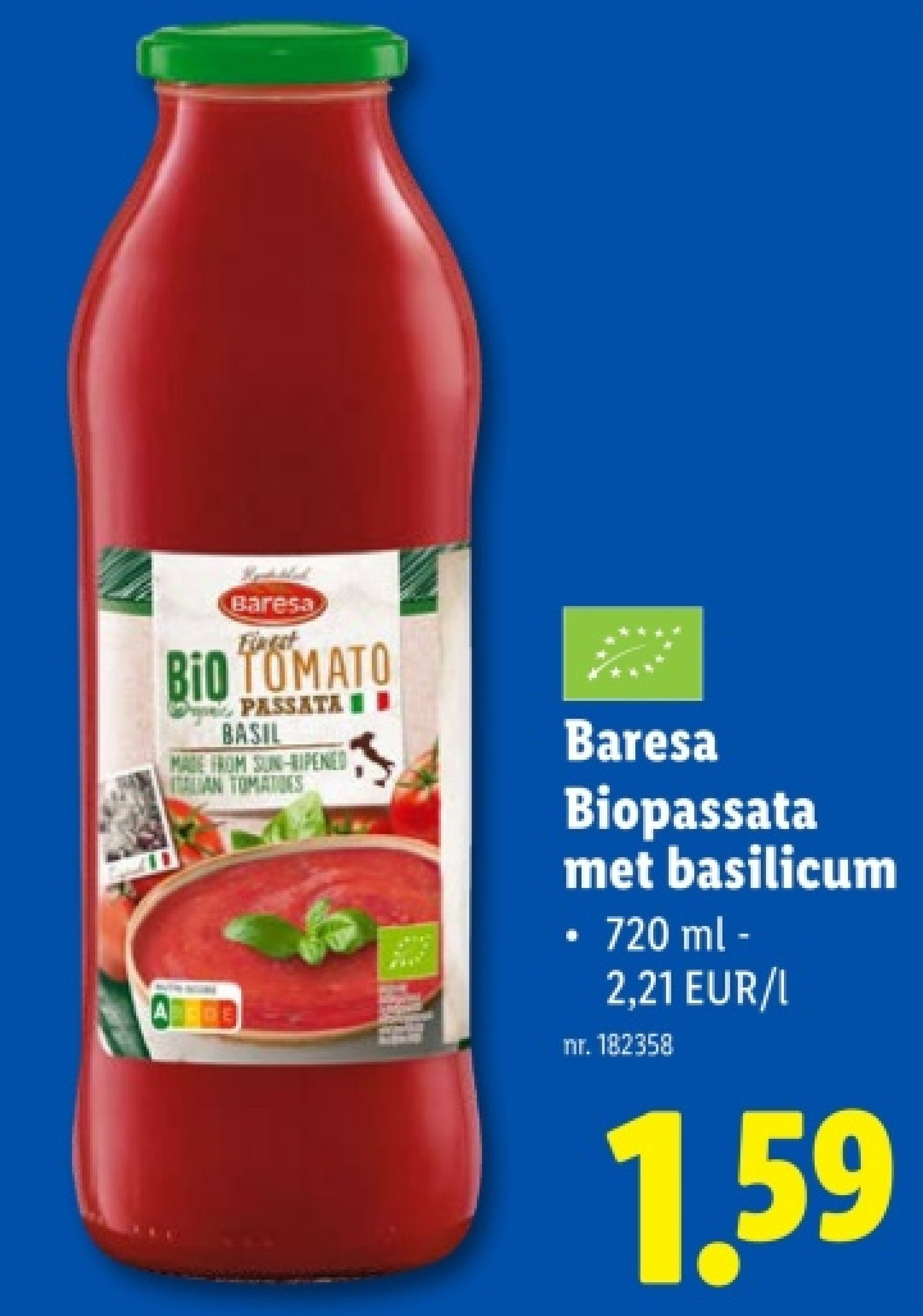 Biopassata met basilicum
